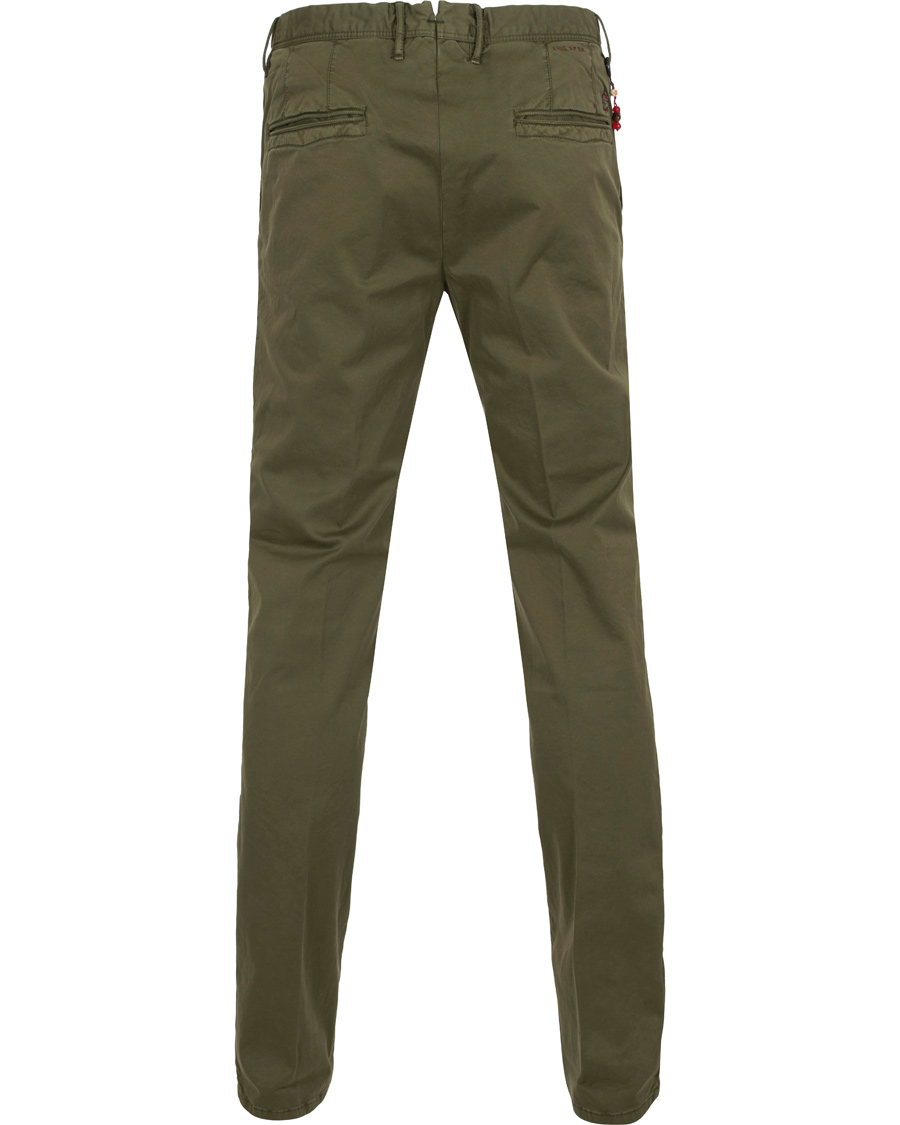 Homme | Pantalons | Incotex | Slim Fit Stretch Slacks Army Green