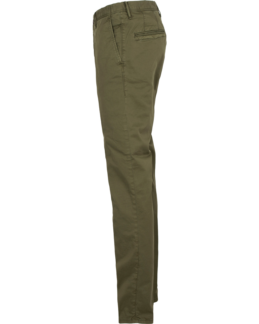 Homme | Pantalons | Incotex | Slim Fit Stretch Slacks Army Green