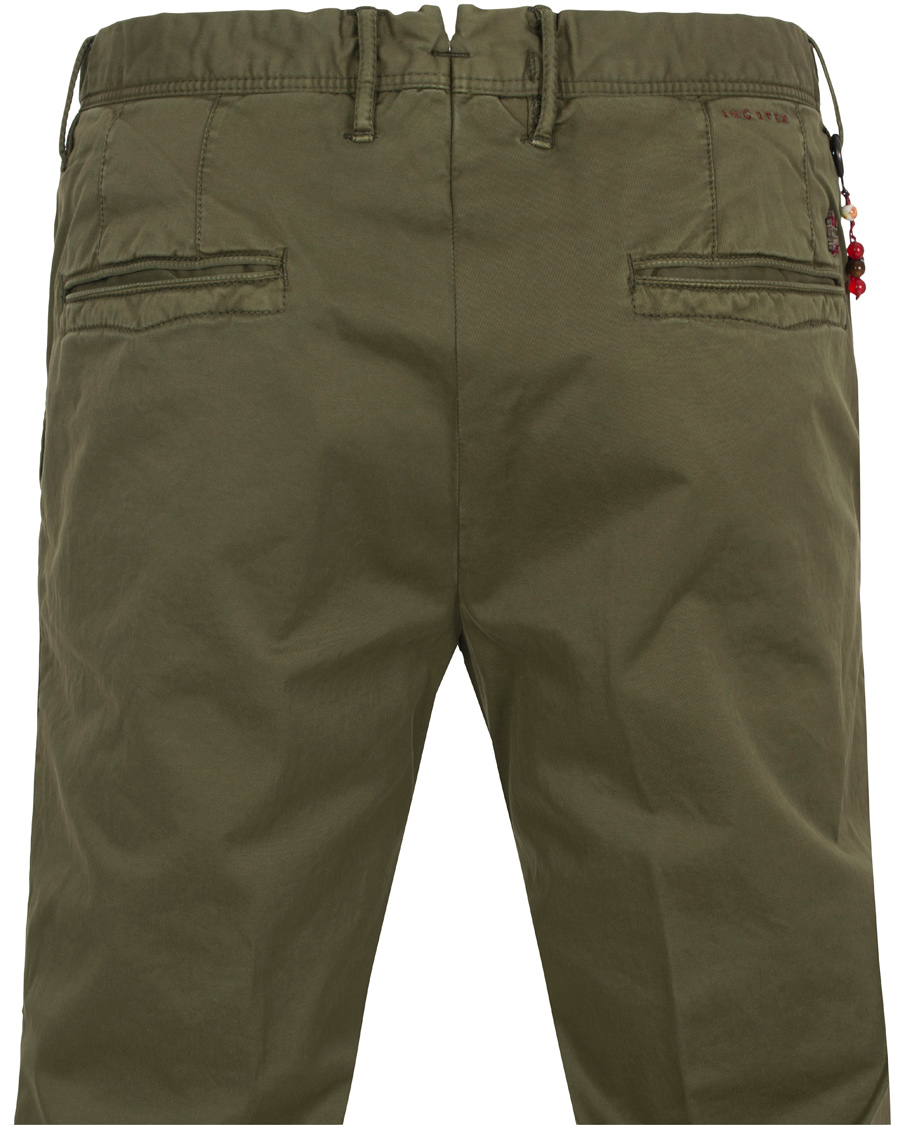 Homme | Pantalons | Incotex | Slim Fit Stretch Slacks Army Green