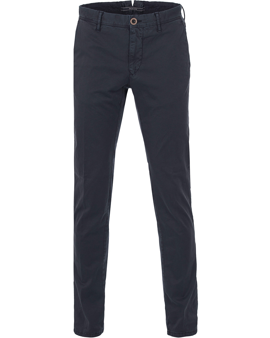 Homme | Pantalons | Incotex | Slim Fit Stretch Slacks Navy