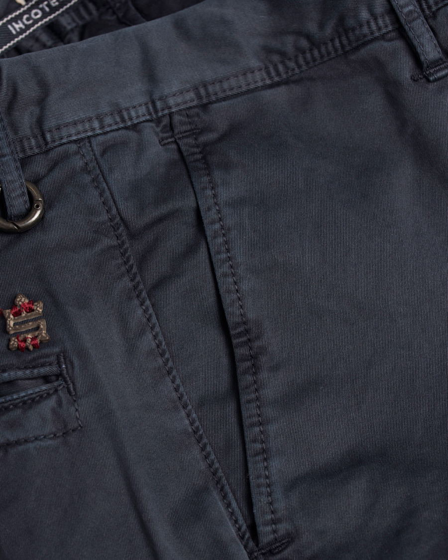 Homme | Pantalons | Incotex | Slim Fit Stretch Slacks Navy
