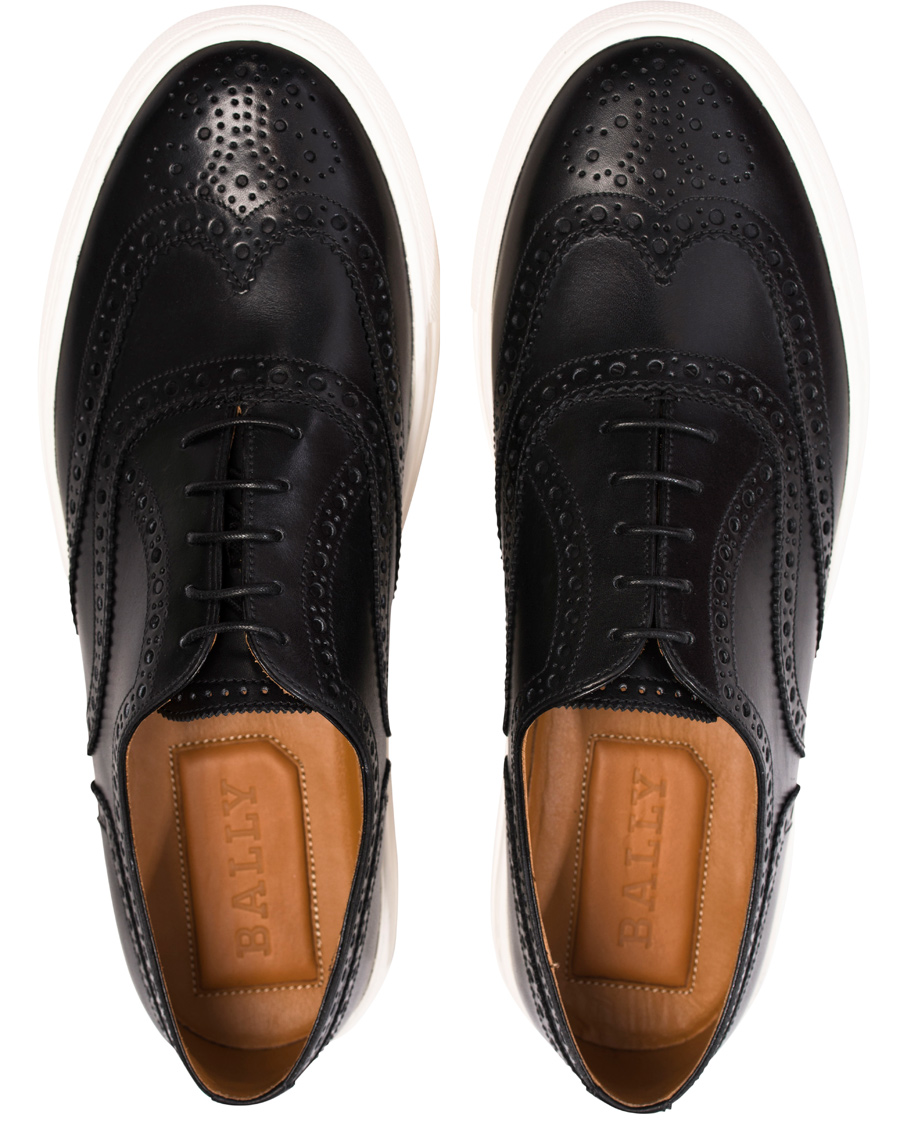 Homme | Bally Herico Brogue Sneaker Black Calf | Bally | Herico Brogue Sneaker Black Calf