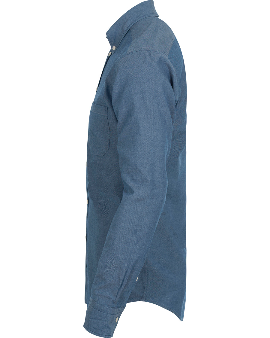 Homme | Chemises | Eton | Slim Fit Green Ribbon Denim BD Shirt Indigo