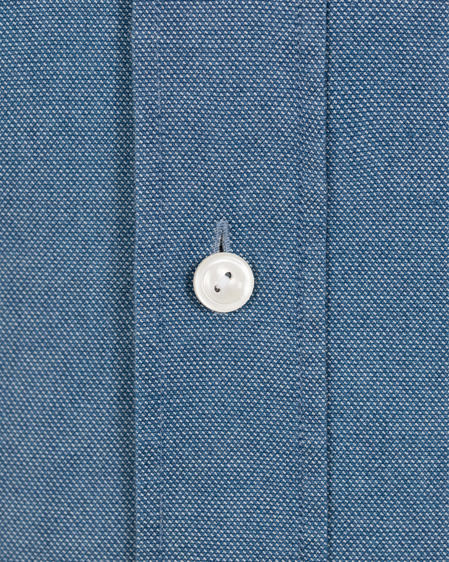 Homme | Chemises | Eton | Slim Fit Green Ribbon Denim BD Shirt Indigo
