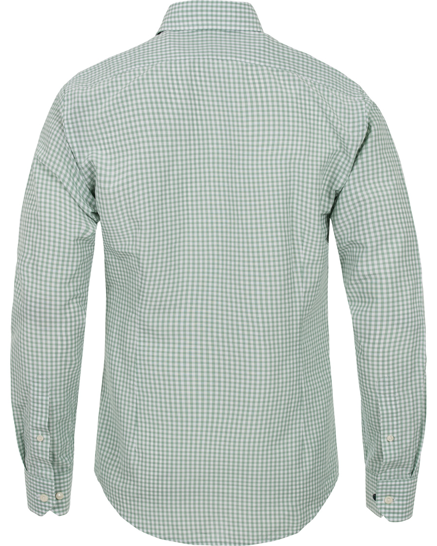 Homme | Chemises | Eton | Slim Fit Green Ribbon Linen Shirt Green/White