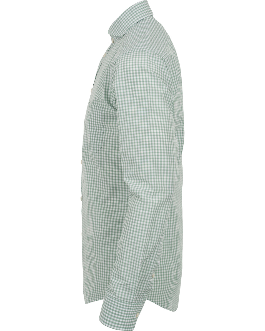 Homme | Chemises | Eton | Slim Fit Green Ribbon Linen Shirt Green/White