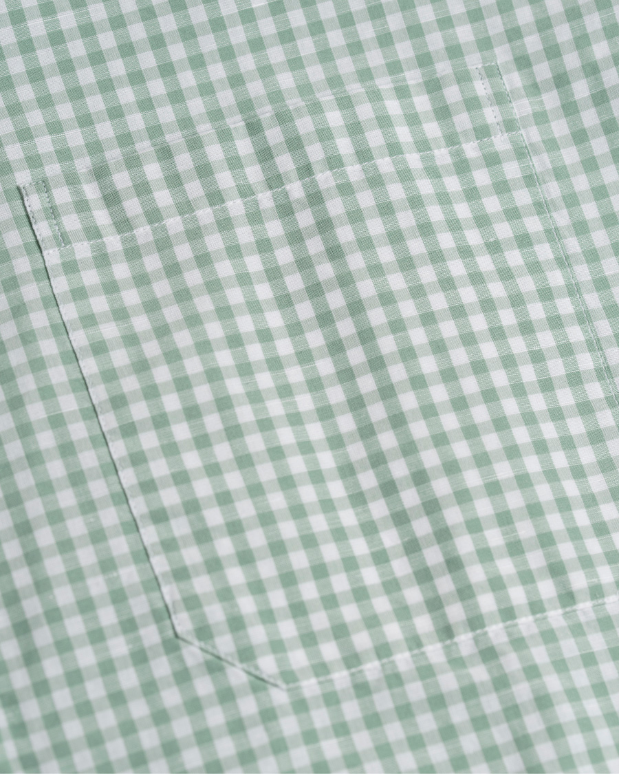 Homme | Chemises | Eton | Slim Fit Green Ribbon Linen Shirt Green/White