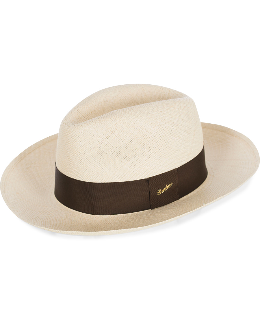 Homme | Borsalino Panama Quito Hat With Large Brim Brown | Borsalino | Panama Quito Hat With Large Brim Brown