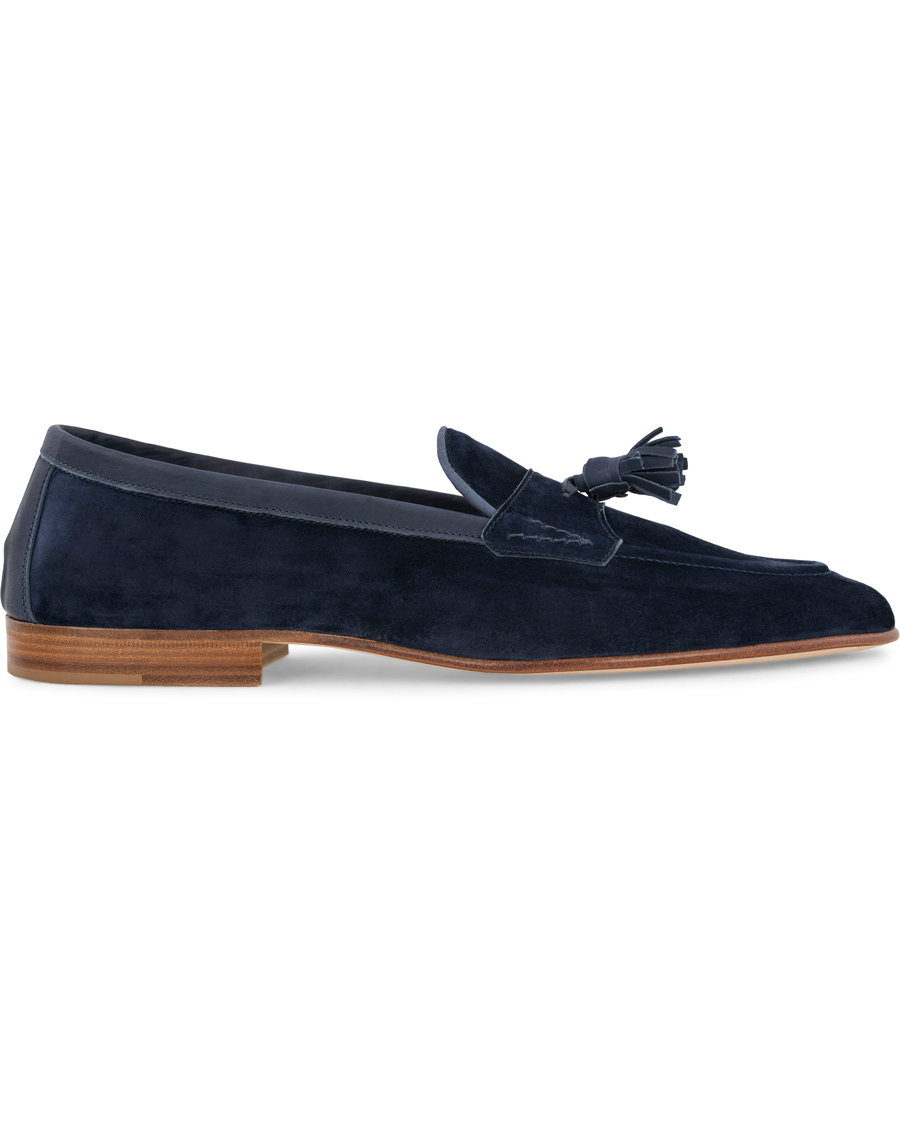Homme | Edward Green Portland I Tassel Travel Slipper Navy | Edward Green | Portland I Tassel Travel Slipper Navy