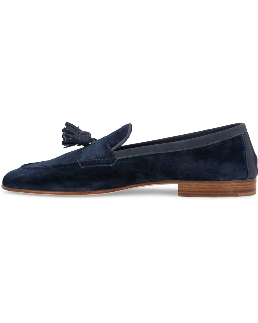 Homme | Edward Green Portland I Tassel Travel Slipper Navy | Edward Green | Portland I Tassel Travel Slipper Navy