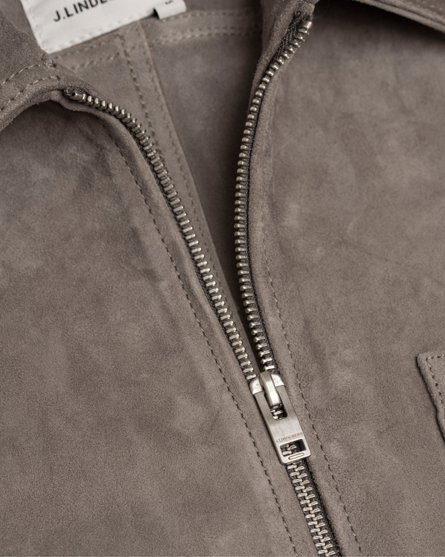 Homme | Manteaux Et Vestes | J.Lindeberg | Jonah Zip Suede Jacket Grey