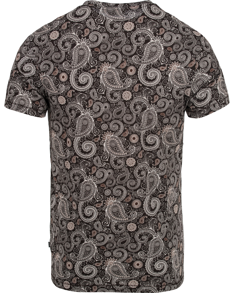 Homme | T-shirts | J.Lindeberg | Sev C Paisley Snug Jersey Tee White/Brown