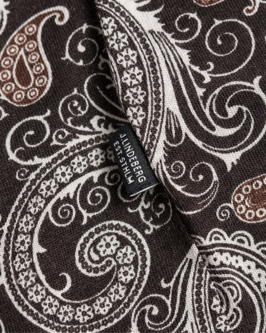 Homme | T-shirts | J.Lindeberg | Sev C Paisley Snug Jersey Tee White/Brown
