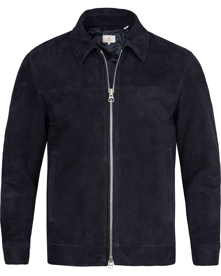 Homme | Manteaux Et Vestes | GANT Diamond G | Suede Windcheater Jacket Marine