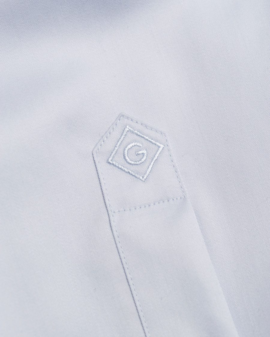 Homme | Chemises | GANT Diamond G | Fine Satin Weave Fitted Body Shirt Blue