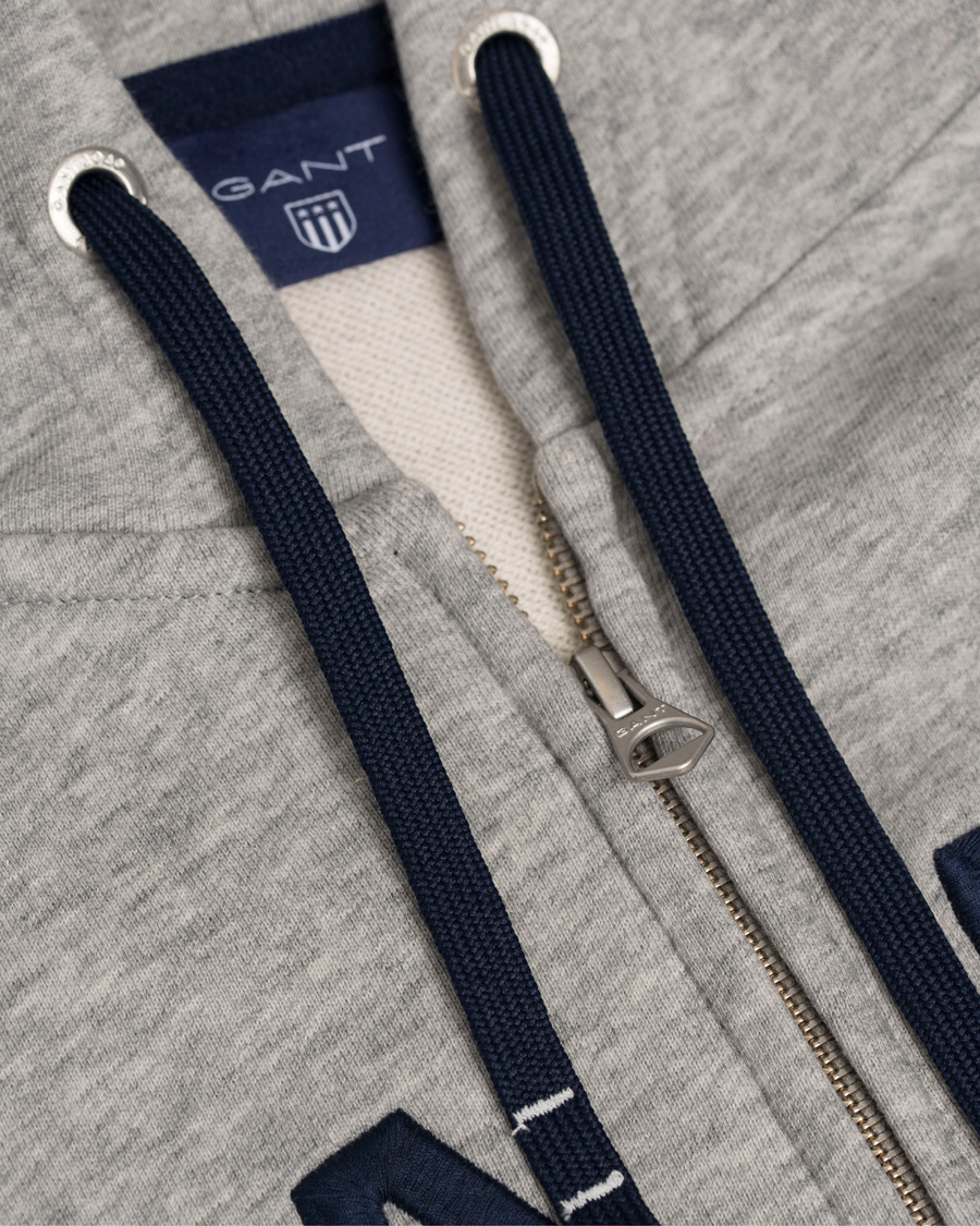 Homme | Pulls Et Tricots | GANT | Full Zip Hoodie Light Grey Melange