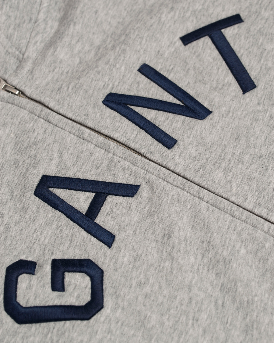 Homme | Pulls Et Tricots | GANT | Full Zip Hoodie Light Grey Melange
