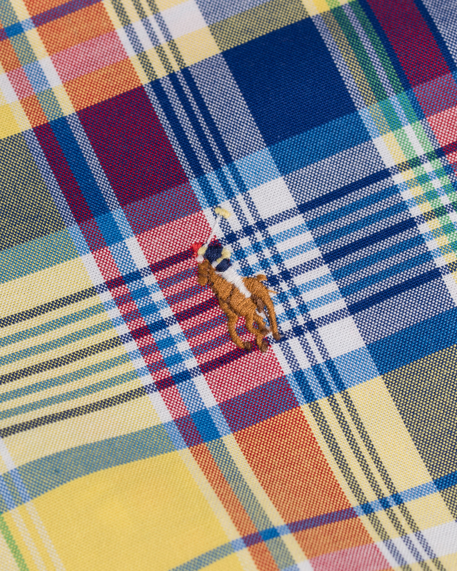Homme | Chemises | Polo Ralph Lauren | Slim Fit Oxford Check Stretch Shirt Yellow/Blue