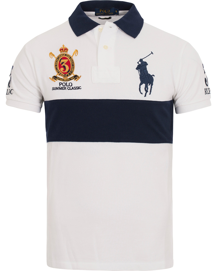 Homme | Polos | Polo Ralph Lauren | Blackwatch Block Stripe Polo White
