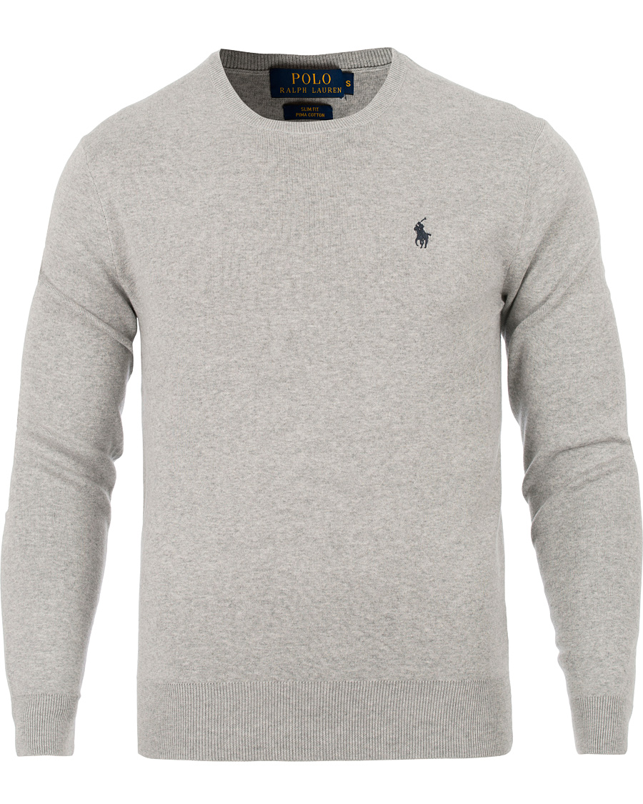 Homme | Pulls Et Tricots | Polo Ralph Lauren | Slim Fit Cotton C-Neck Pullover Grey Heather