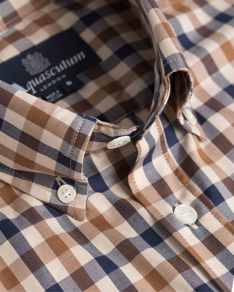 Homme | Chemises | Aquascutum | Emsworth Short Sleeve Check Shirt Vicuna