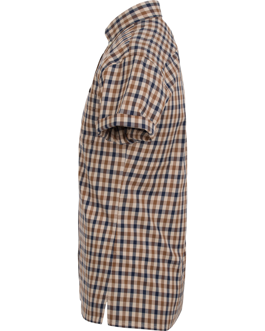 Homme | Chemises | Aquascutum | Emsworth Short Sleeve Check Shirt Vicuna