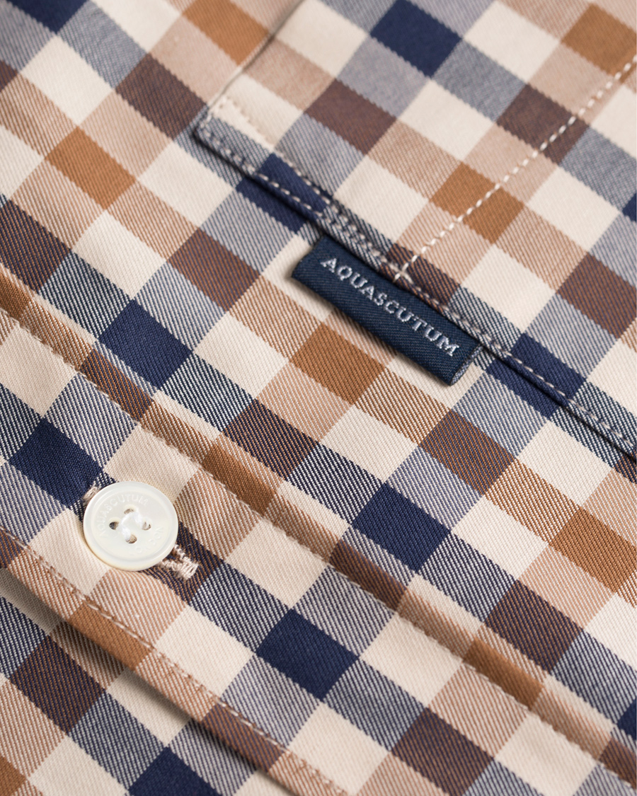 Homme | Chemises | Aquascutum | Emsworth Short Sleeve Check Shirt Vicuna