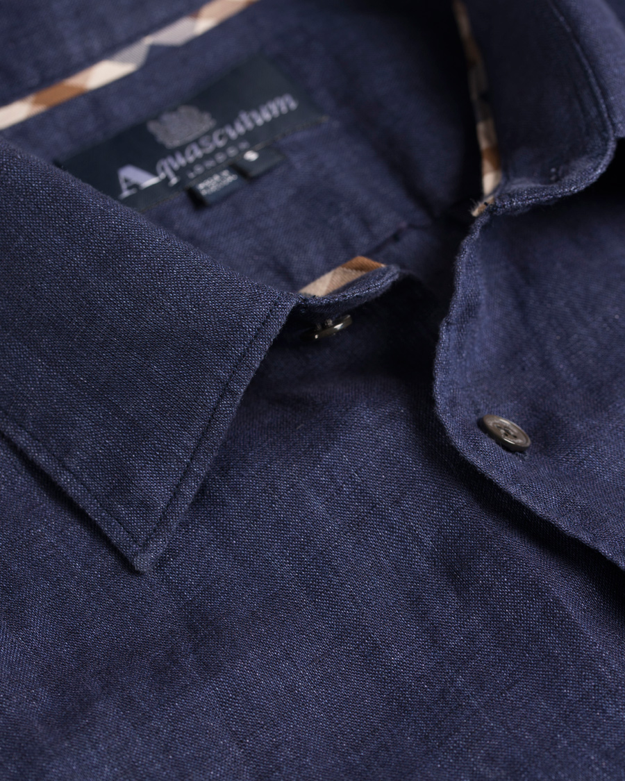 Homme | Chemises | Aquascutum | Ashby Linnen Shirt Navy