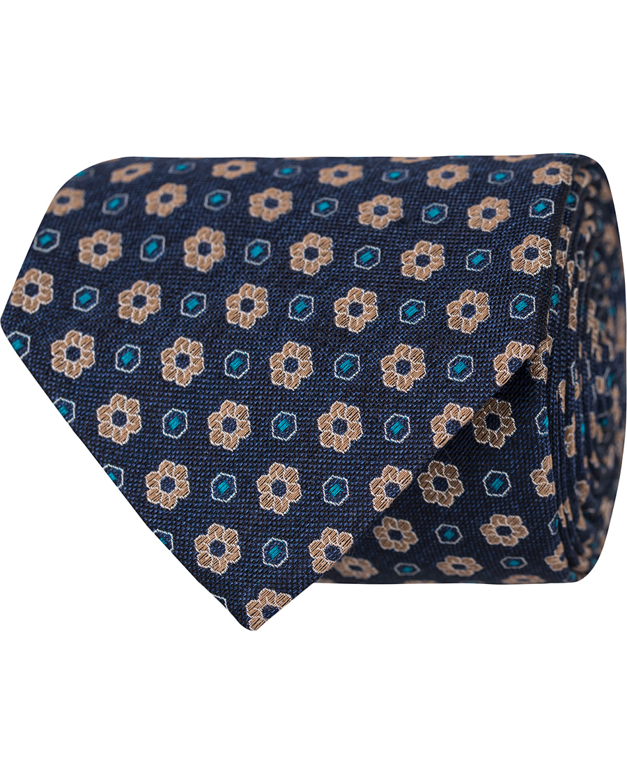 Homme | Eton Flower 8 cm Tie Navy | Eton | Flower 8 cm Tie Navy