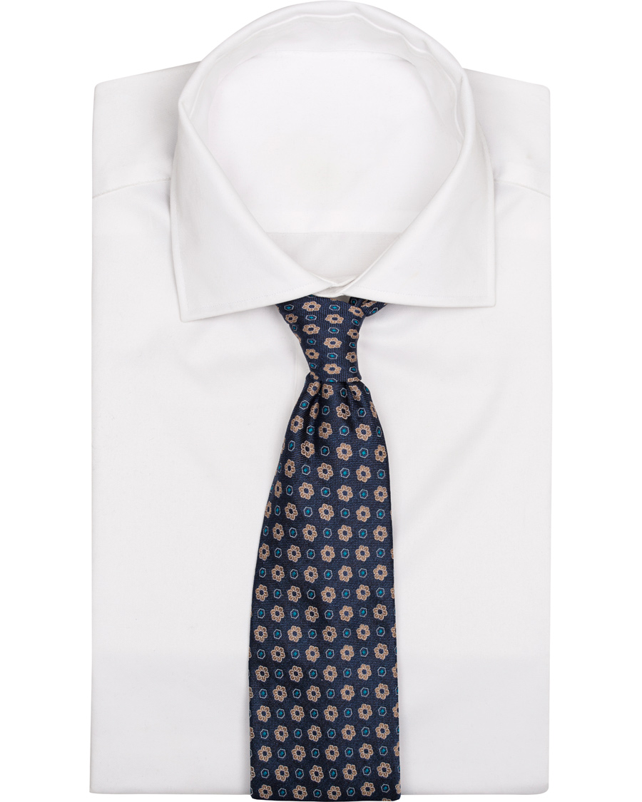 Homme | Eton Flower 8 cm Tie Navy | Eton | Flower 8 cm Tie Navy