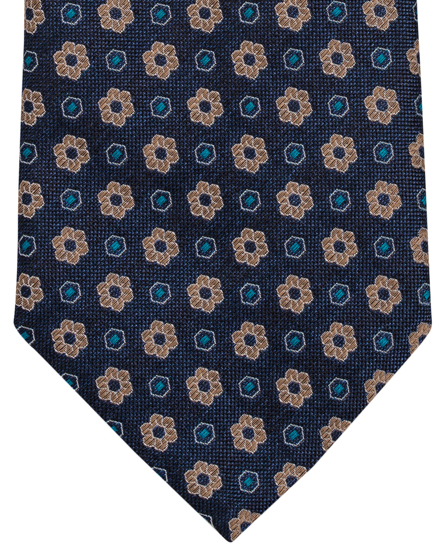 Homme | Eton Flower 8 cm Tie Navy | Eton | Flower 8 cm Tie Navy