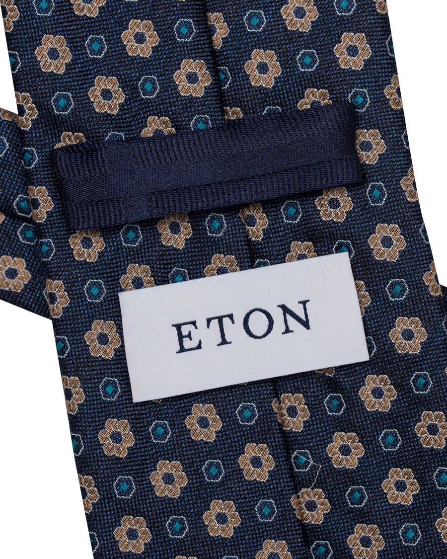 Homme | Eton Flower 8 cm Tie Navy | Eton | Flower 8 cm Tie Navy