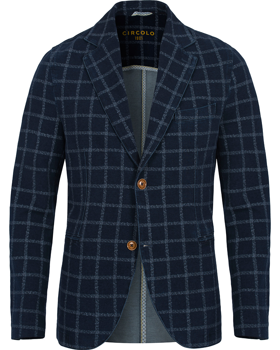 Homme | Blazers | Circolo 1901 | Jersey Check Club Blazer Indigo