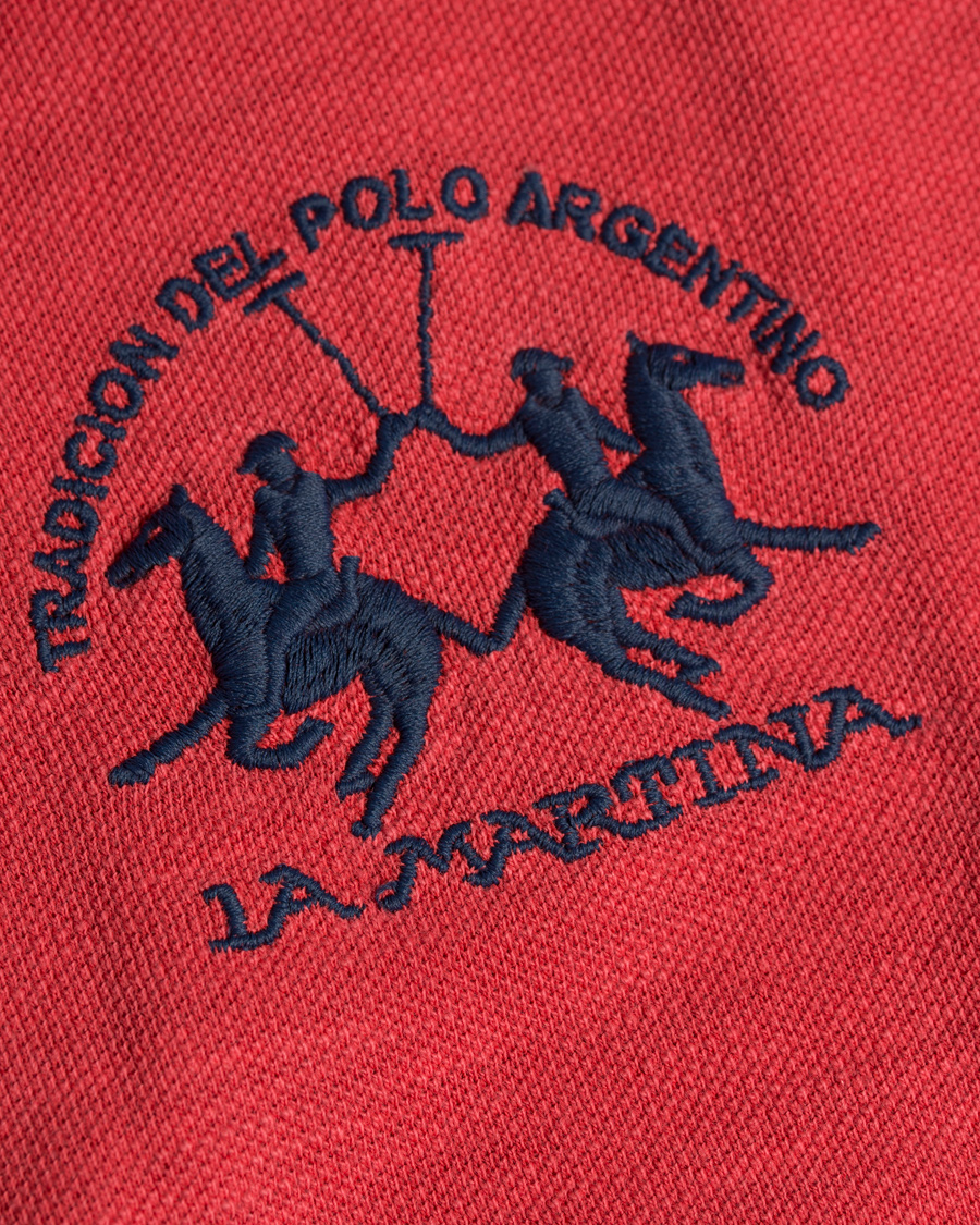 Homme | Polos | La Martina | Juarez Vintage Slub Pique Polo Cayenne Red XL