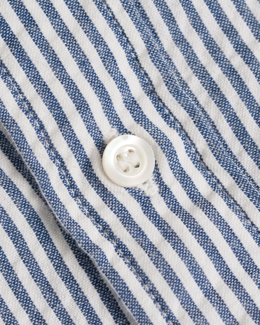 Homme | Chemises | Aspesi | Seersucker Stripe Shirt Black/Blue