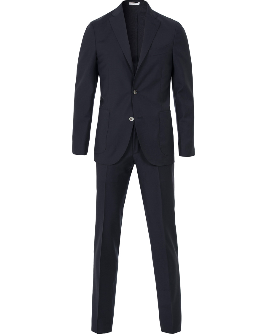 Heren | Pakken | Boglioli | Dover Patch Pocket Wool Suit Navy