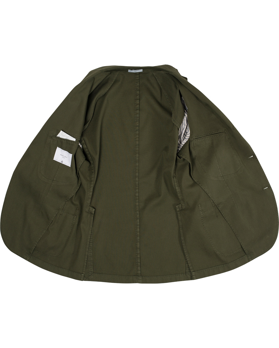 Homme | Blazers | Boglioli | Coat Patch Pocket Stretch Cotton Blazer Dark Green