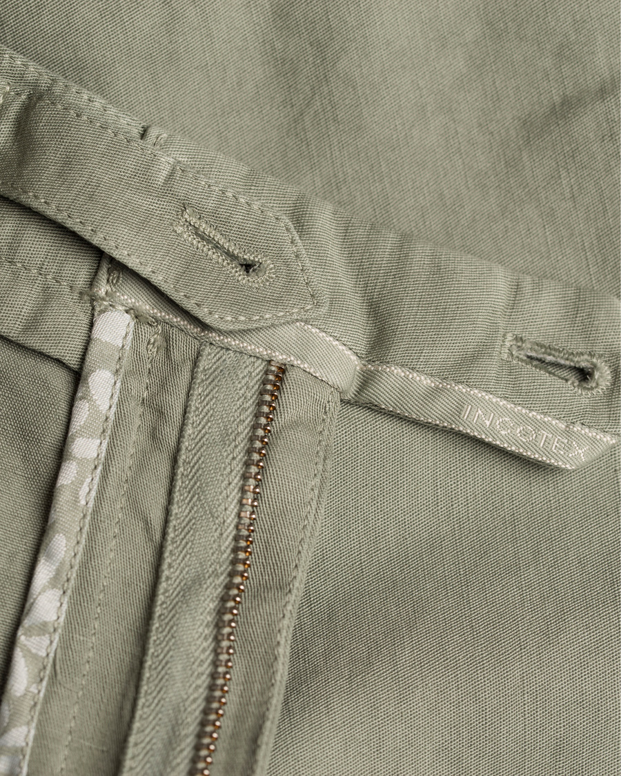 Heren | Korte broek | Incotex | Chinolino Shorts Washed Green