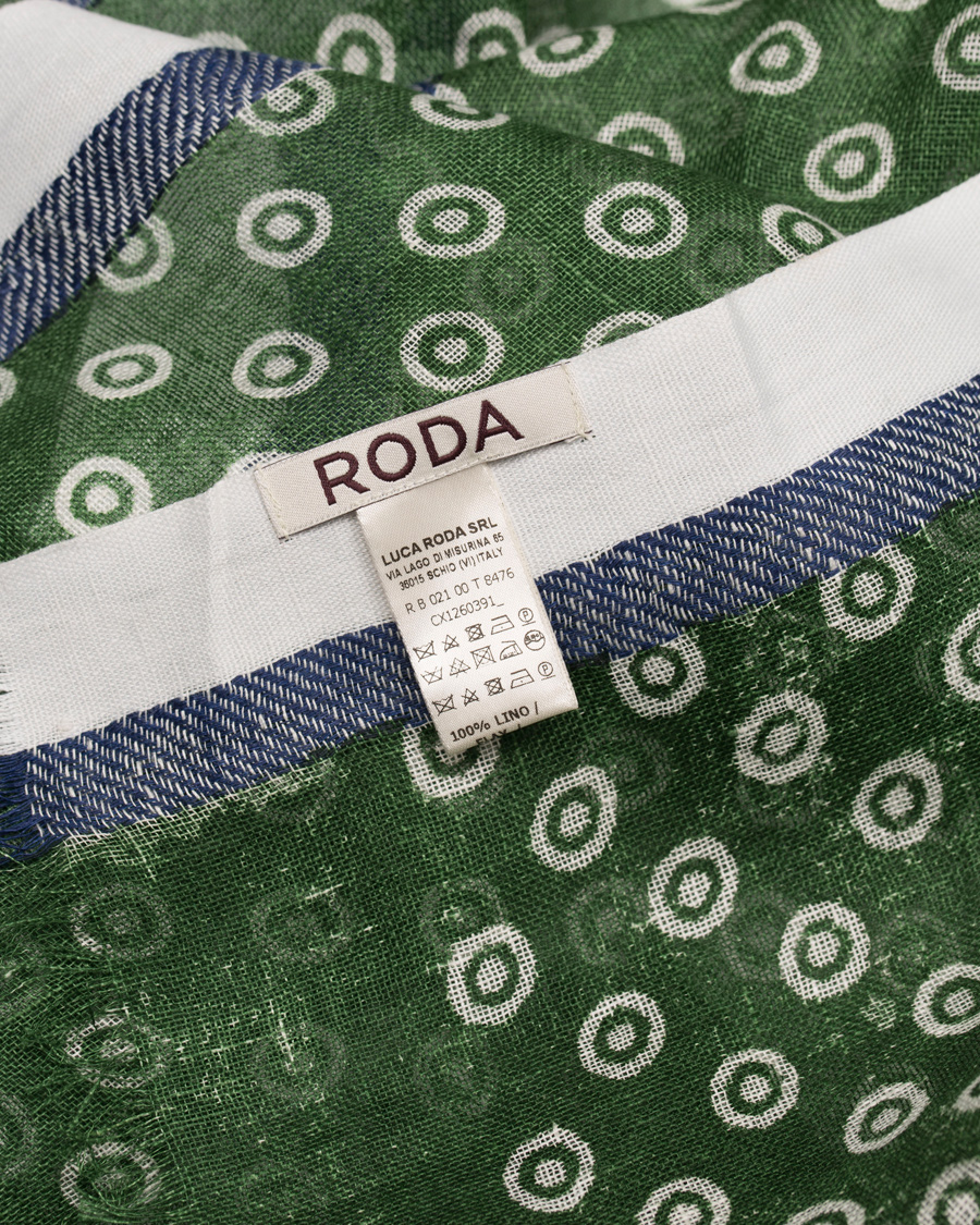 Homme | Roda Linen Dot Scarf Forest Green | Roda | Linen Dot Scarf Forest Green