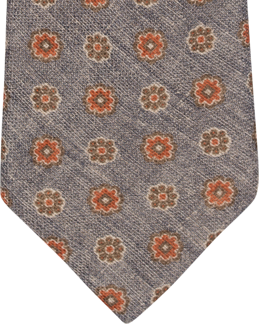 Homme | Amanda Christensen Printed Flower Linen 8 cm Tie Blue | Amanda Christensen | Printed Flower Linen 8 cm Tie Blue
