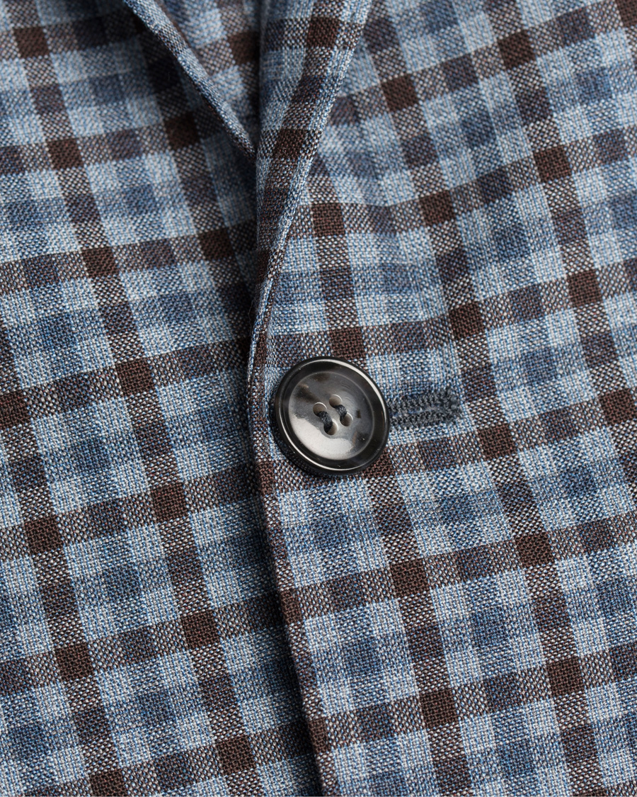 Homme | Blazers | Oscar Jacobson | Einar Check Patch Pocket Blazer Sky/Brown