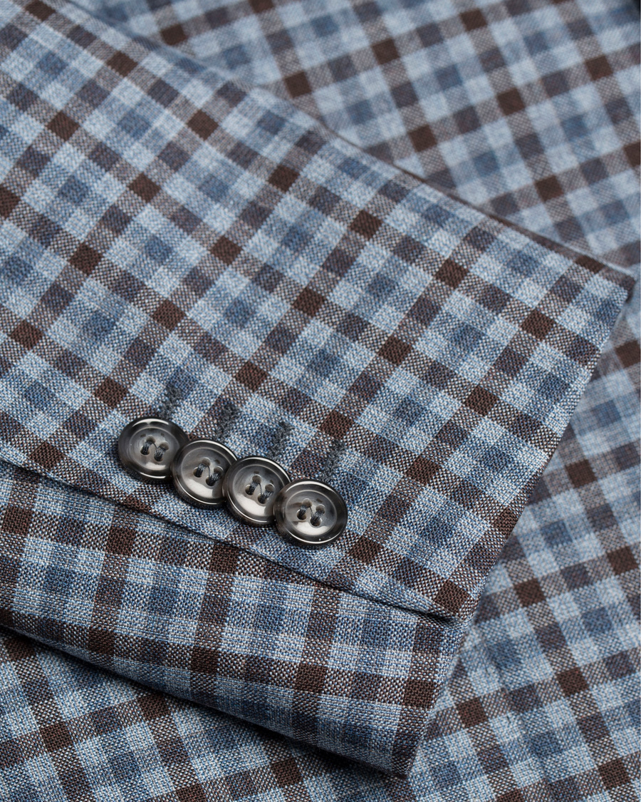 Homme | Blazers | Oscar Jacobson | Einar Check Patch Pocket Blazer Sky/Brown