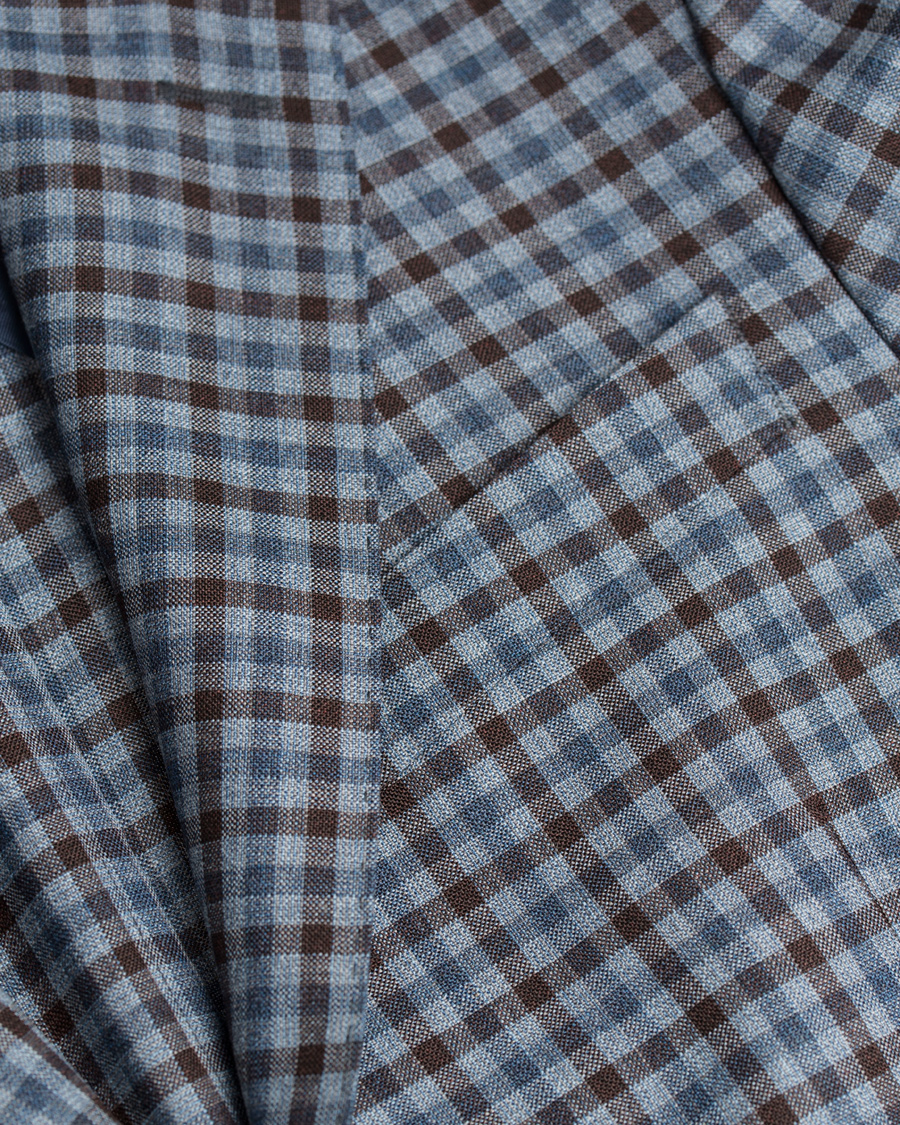 Homme | Blazers | Oscar Jacobson | Einar Check Patch Pocket Blazer Sky/Brown