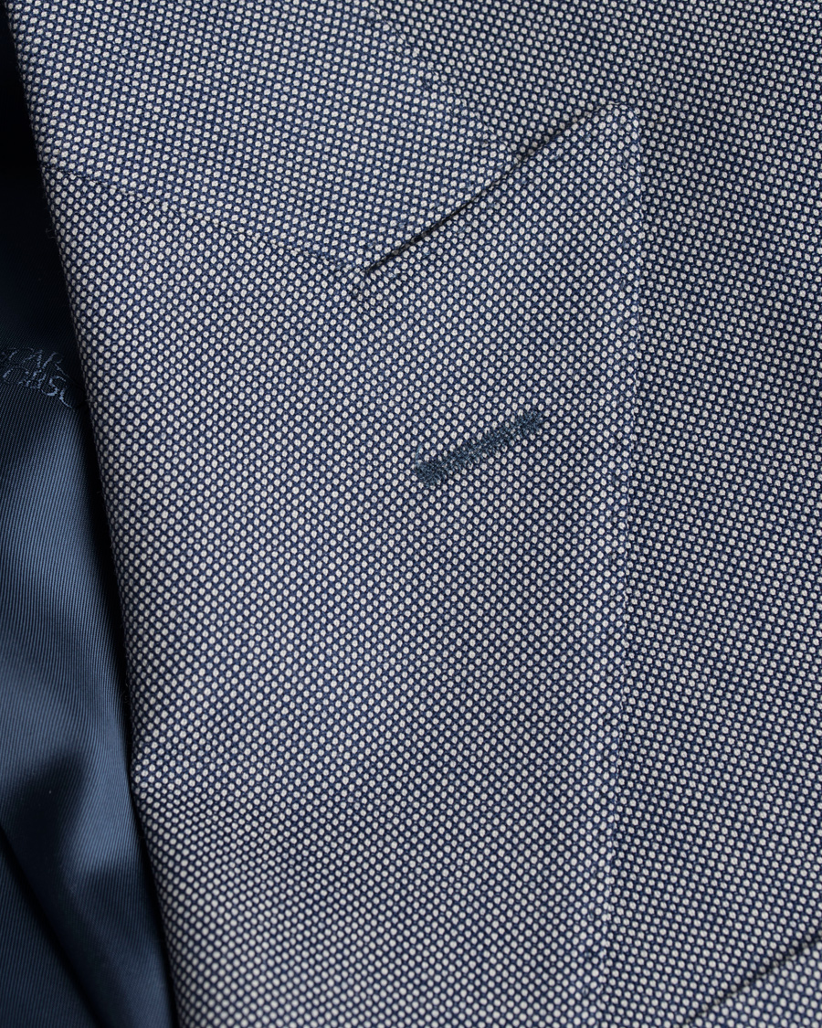 Heren | Pakken | Oscar Jacobson | Elmer Goose Eye Suit Blue/White