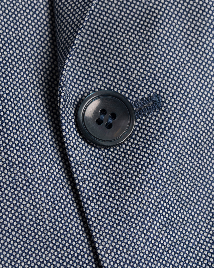 Heren | Pakken | Oscar Jacobson | Elmer Goose Eye Suit Blue/White