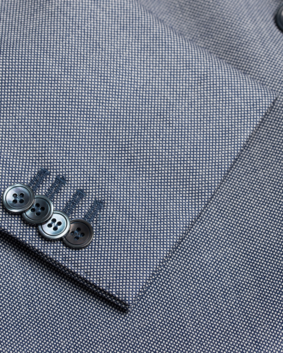 Heren | Pakken | Oscar Jacobson | Elmer Goose Eye Suit Blue/White