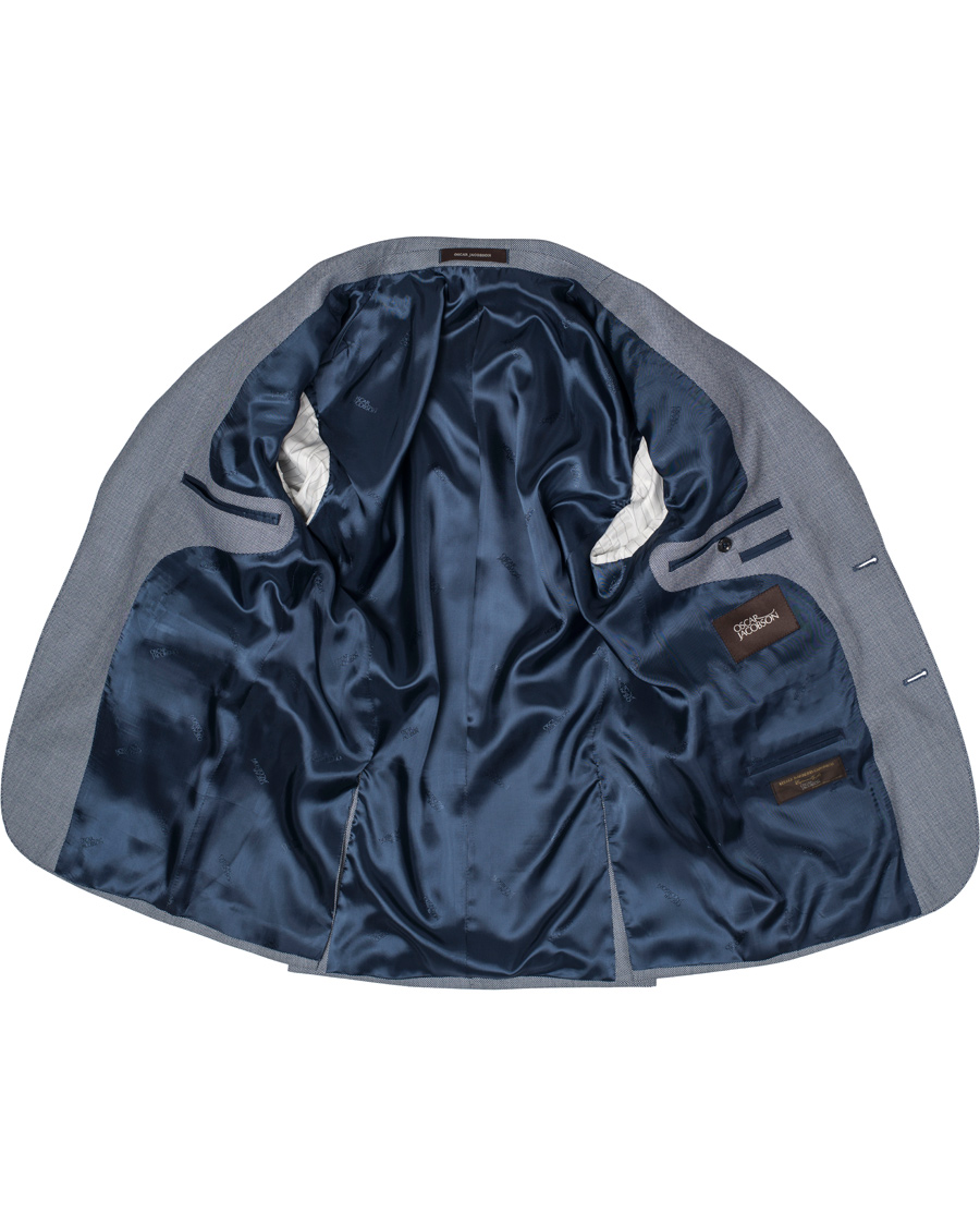 Heren | Pakken | Oscar Jacobson | Elmer Goose Eye Suit Blue/White