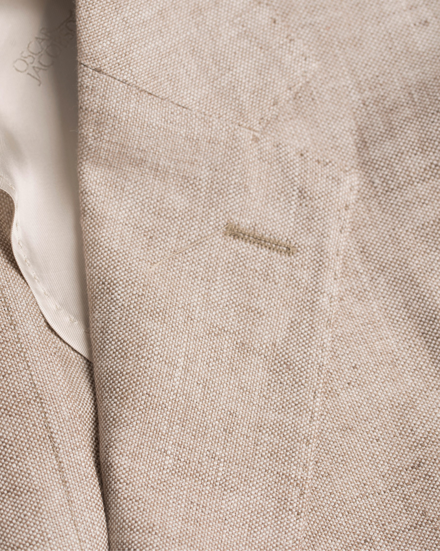 Homme | Blazers | Oscar Jacobson | Einar Linen Patch Pocket Blazer Khaki