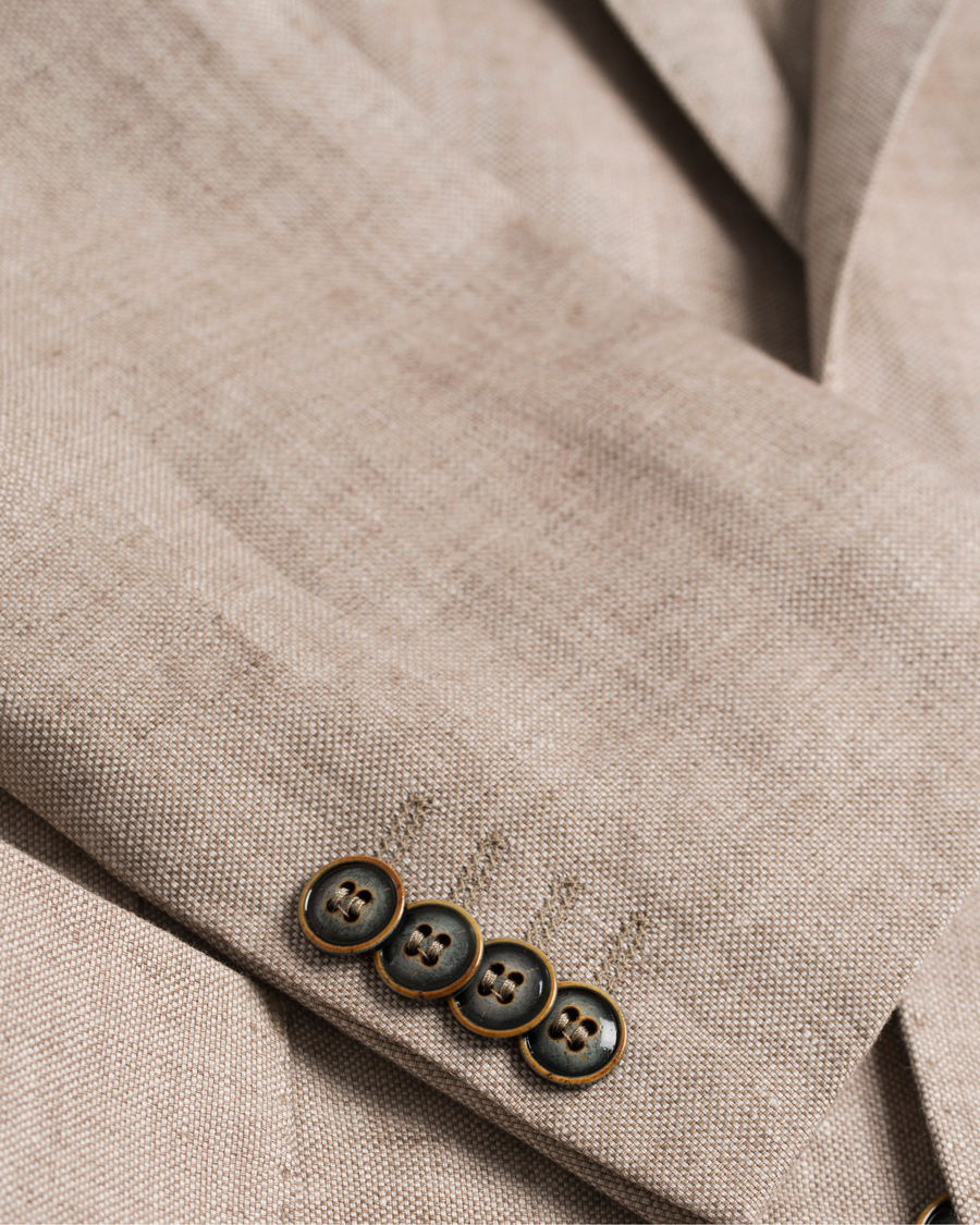 Homme | Blazers | Oscar Jacobson | Einar Linen Patch Pocket Blazer Khaki