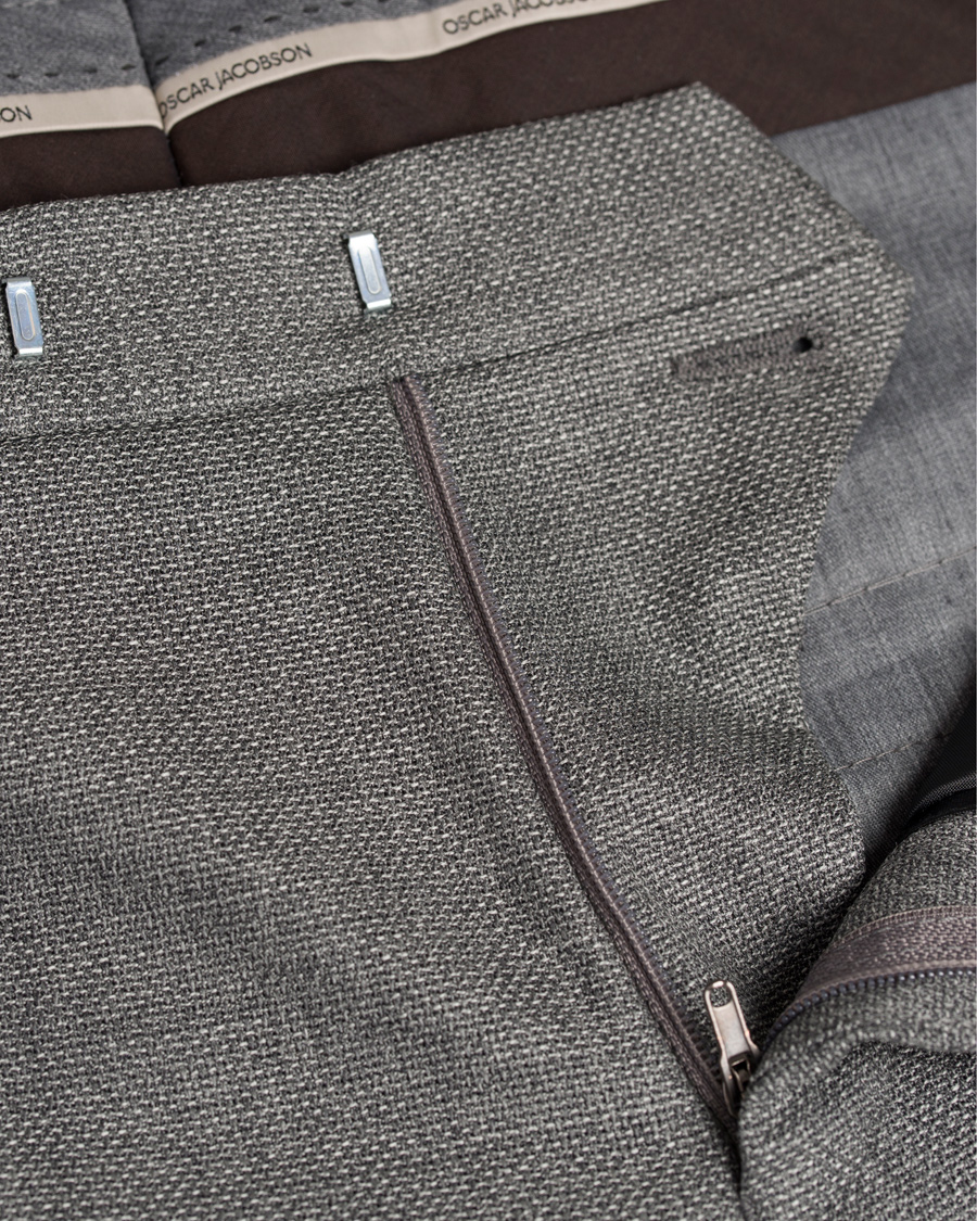 Homme | Pantalons | Oscar Jacobson | Damien Wool Trousers Grey